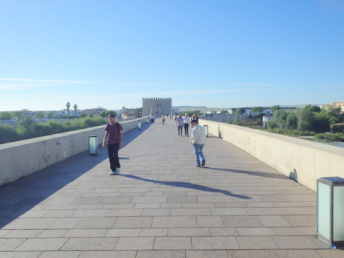 Crossing the Roman Bridge.